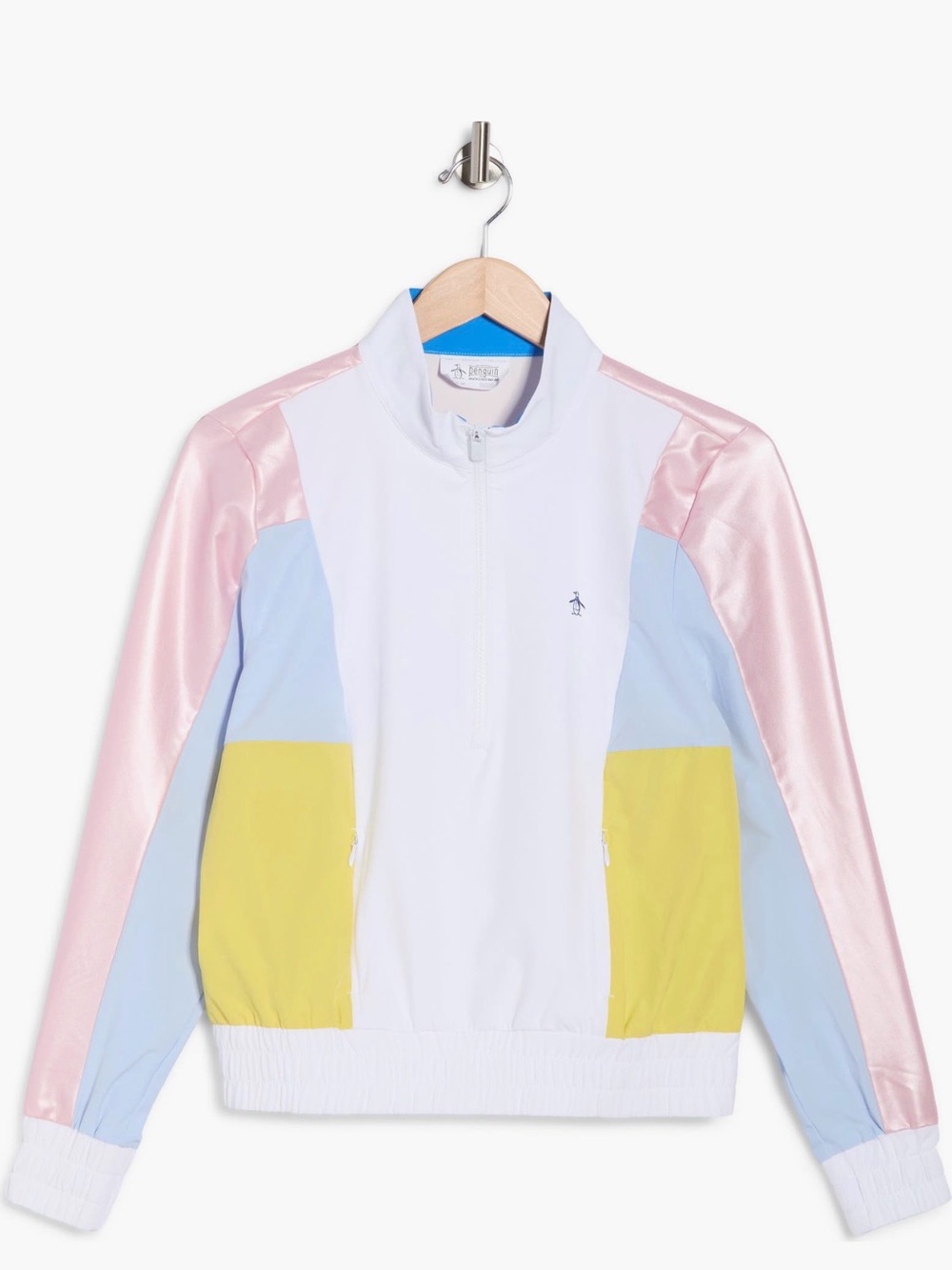 Original Penguin Kids' White Colorblock Half-Zip Jacket